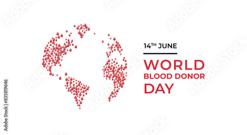 World Blood Donor Day. Blood donation concept. 14th June. world blood donor day awareness. background, poster, banner, flyer. vector illustration.