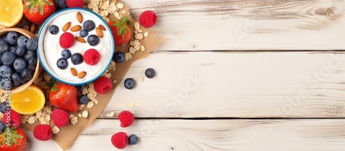 Granola prepared at home, ideal for a copy space image.