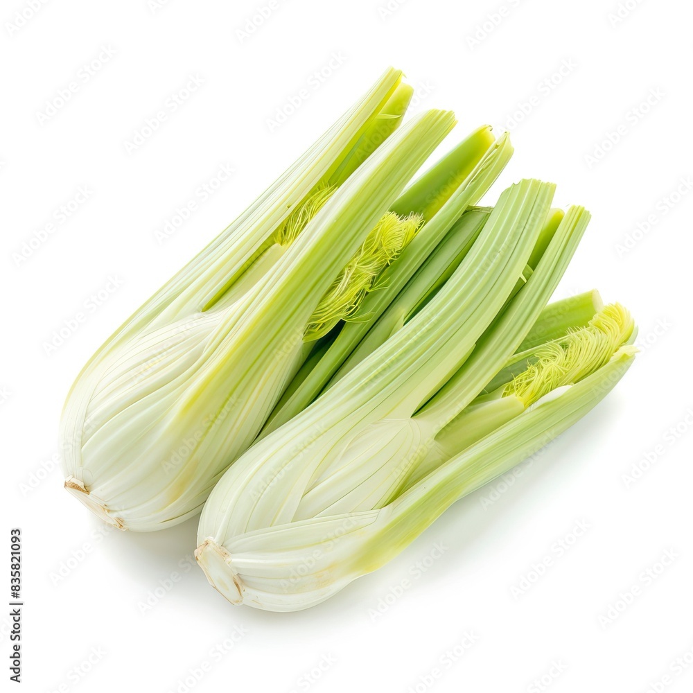 Blanched florence fennel isolated on white background, fenel Blanched florence fennel isolated on white background, fenel