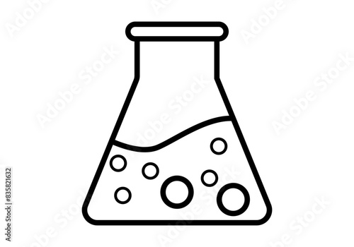 Icono negro de matraz de laboratorio 