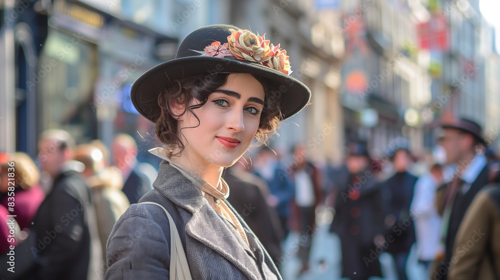 Festive Bloomsday Parade in Dublin with Participants in Vintage Attire Festive Bloomsday Parade in Dublin with Participants in Vintage Attire