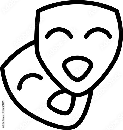  Theather Mask Vector Icon Isolated.