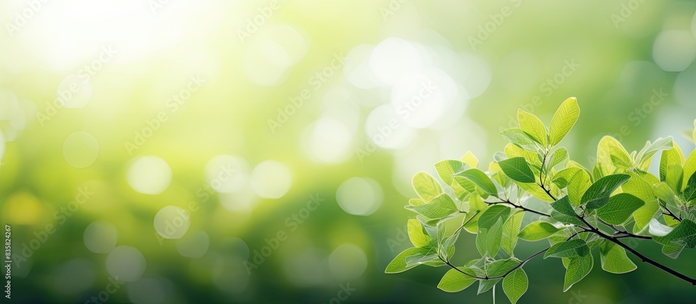 Beautiful green leaf with a detailed texture under sunlight on a blurred greenery background, creating a natural landscape with ample copy space image. Beautiful green leaf with a detailed texture under sunlight on a blurred greenery background, creating a natural landscape with ample copy space image.