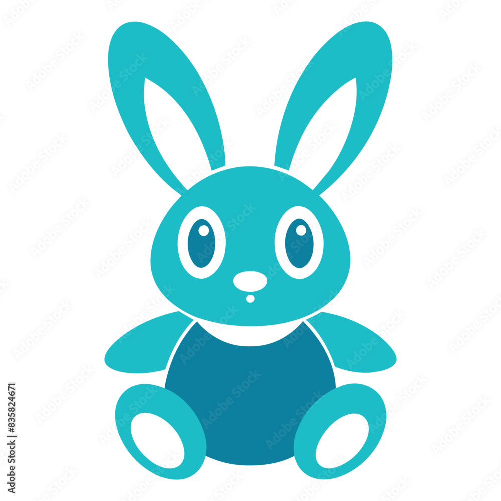 Fototapeta premium Bunny logo icon vector art illustration design white background.