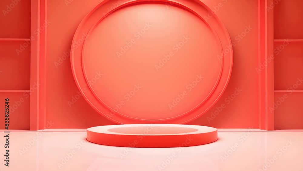 podium Futuristic showcase with platform for product displaying. Empty modern stage display. Seamless looping motion design. Video animation Ultra HD 4K 3840x2160
