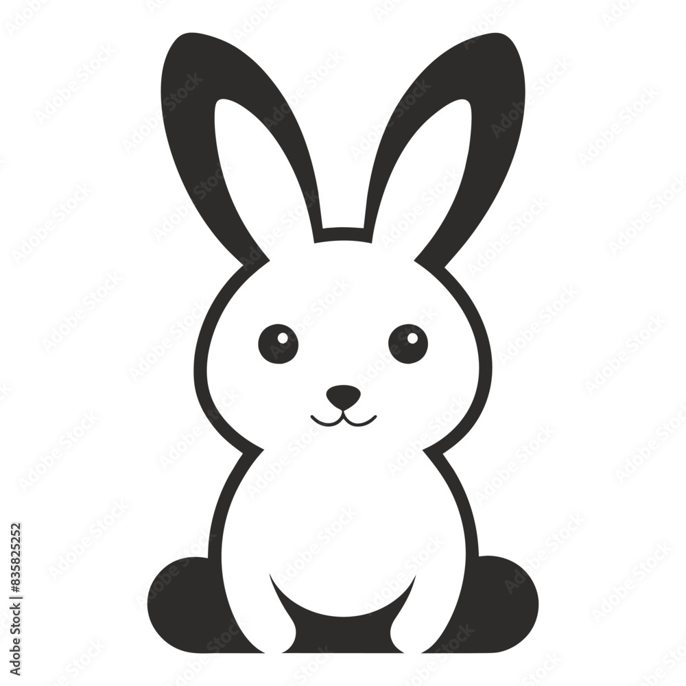 Fototapeta premium Bunny logo icon vector art illustration design white background.