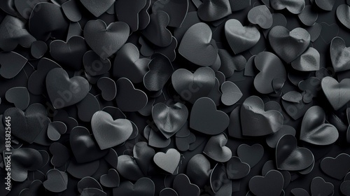 Black hearts background photo