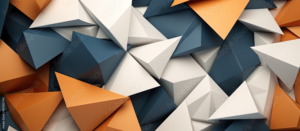 Abstract paper tetrahedron background showcasing the concept of leadership contrasted with order versus chaos, emphasizing copy space image. Abstract paper tetrahedron background showcasing the concept of leadership contrasted with order versus chaos, emphasizing copy space image.