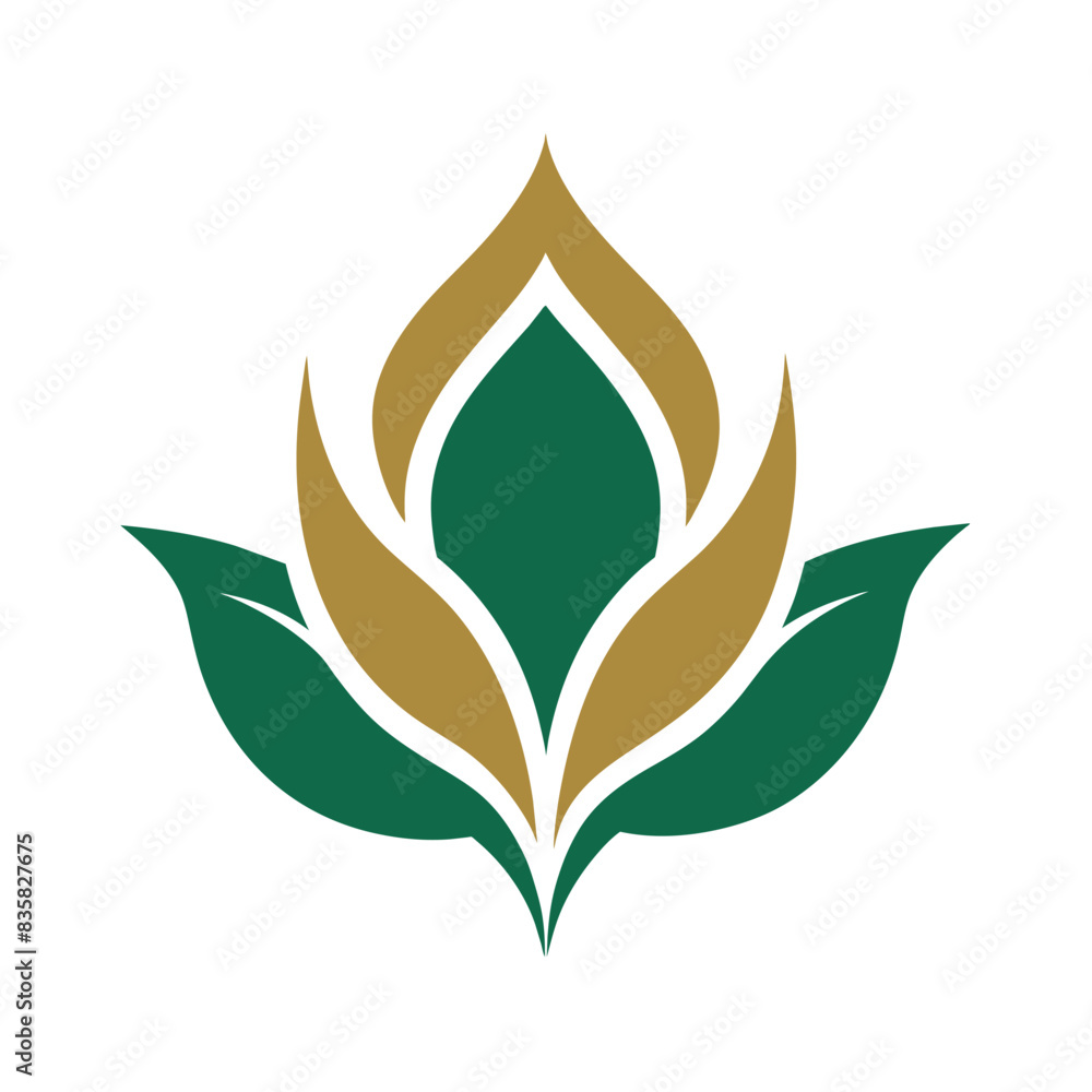 Fashion logo stylized emerald green leaf icon vector art illustration design. Fashion logo stylized emerald green leaf icon vector art illustration design.