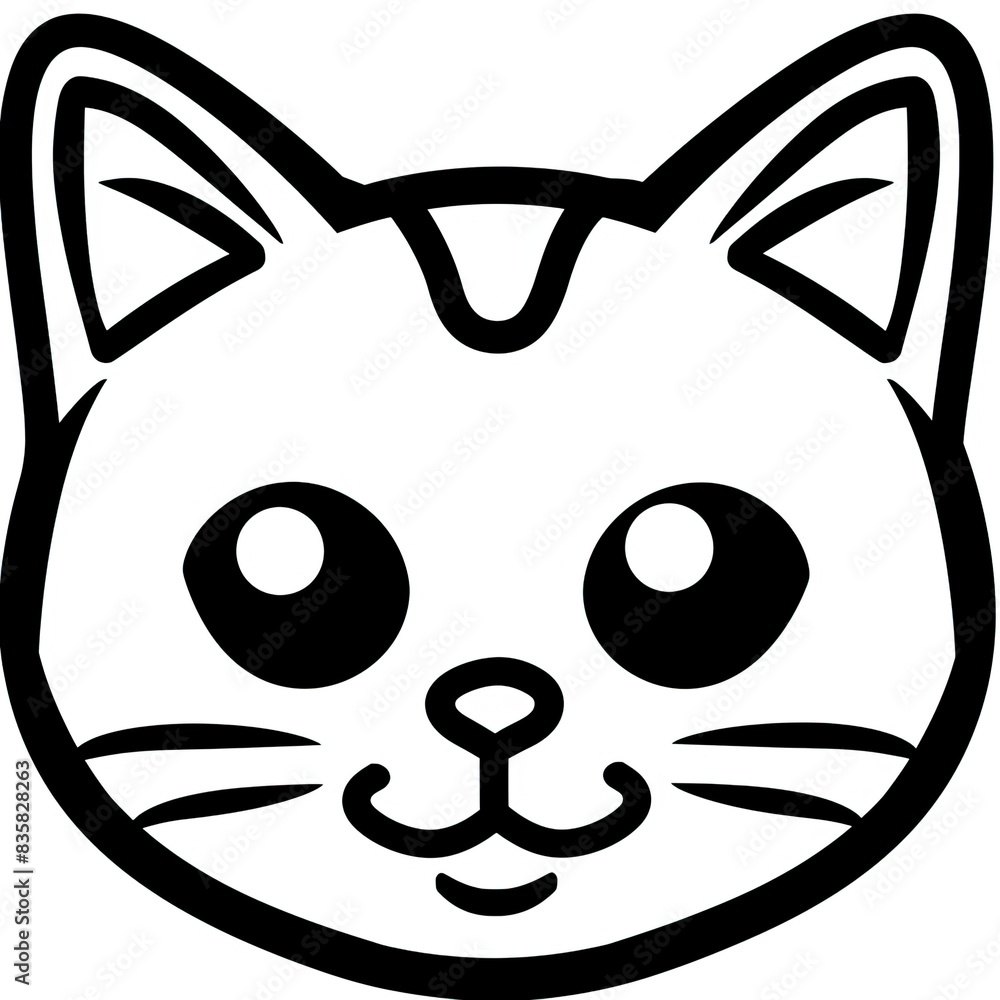 Black and white simple outline cats head emoticon pictures
Black and white simple outline cats head emoticon pictures