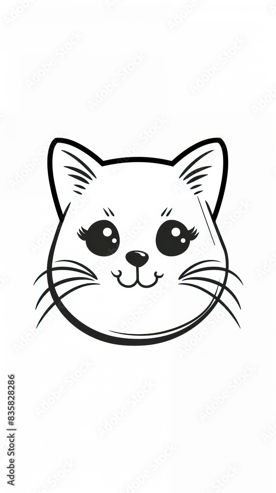 Black and white simple outline cats head emoticon pictures
Black and white simple outline cats head emoticon pictures
