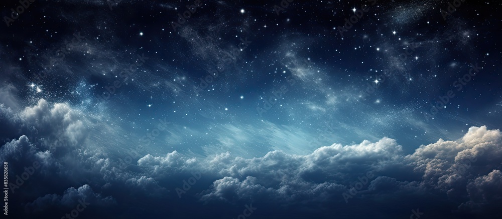 Starry sky at night in shades of blue with stars, perfect as a screensaver background image featuring astrology, horoscopes, and zodiac signs. Copy space image. Place for adding text and design Starry sky at night in shades of blue with stars, perfect as a screensaver background image featuring astrology, horoscopes, and zodiac signs. Copy space image. Place for adding text and design
