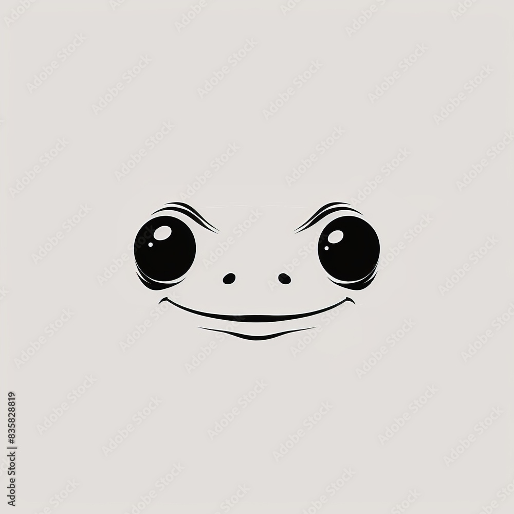 Minimalist frog illustration, adorable frog face, cute animal clipart. Minimalist frog illustration, adorable frog face, cute animal clipart.