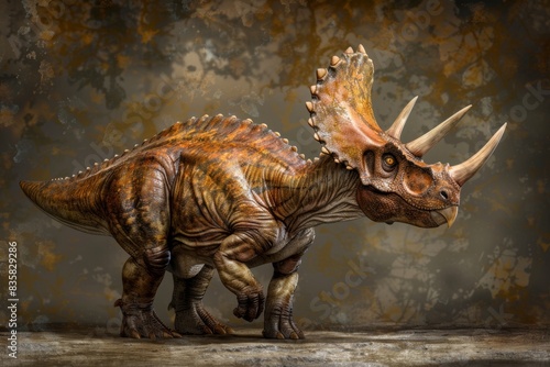 Majestic Triceratops in Autumn Forest
