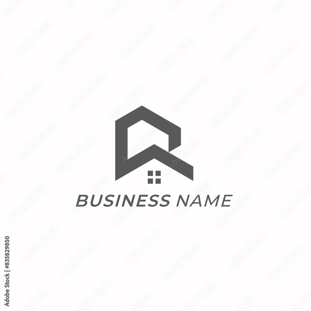logo design creative letter R and home logo design creative letter R and home