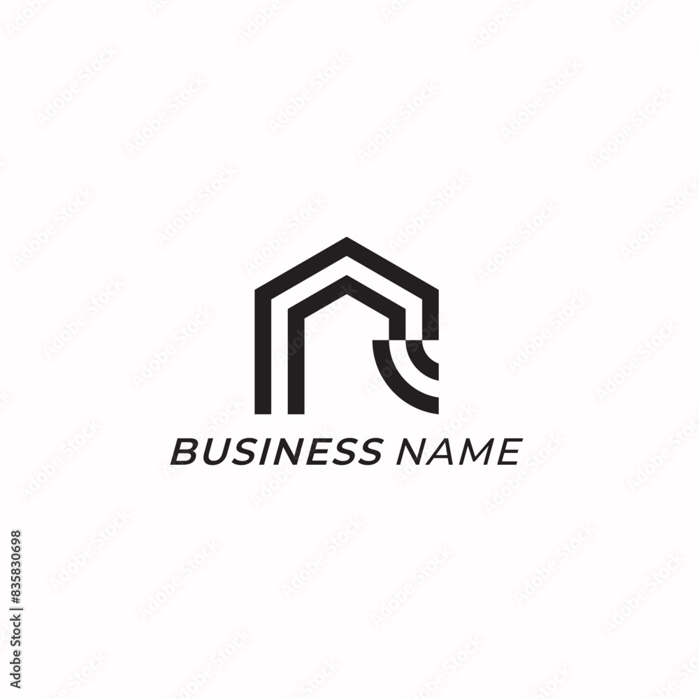 logo design creative letter R and home logo design creative letter R and home