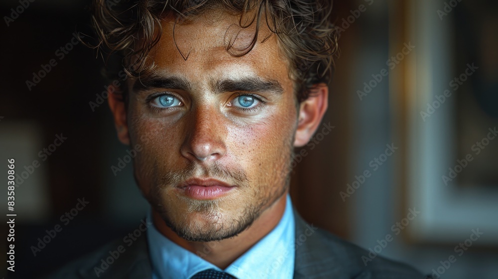 Close up of person in suit and tie Close up of person in suit and tie