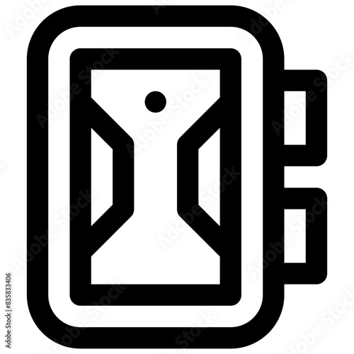 Bunker door. Editable stroke vector icon.