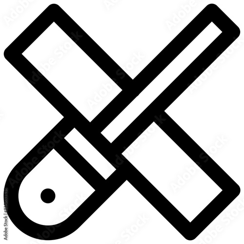 Fire steel. Editable stroke vector icon.