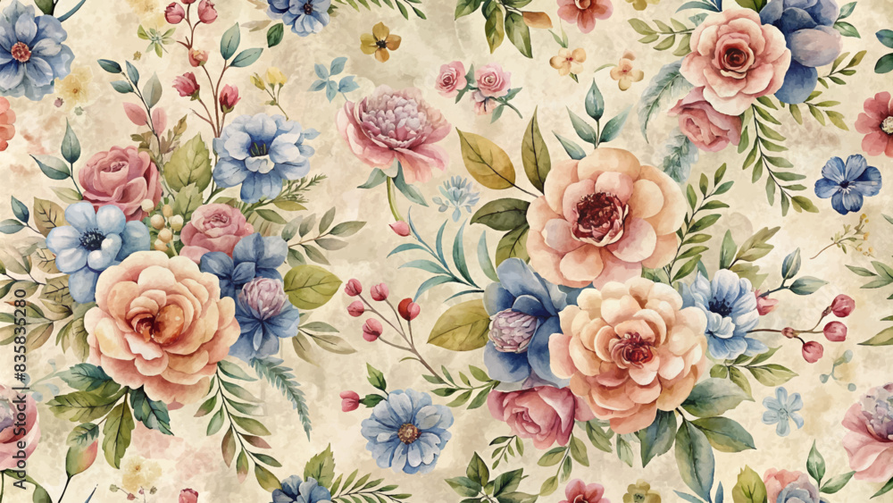 Pattern flower watercolor background Pattern flower watercolor background