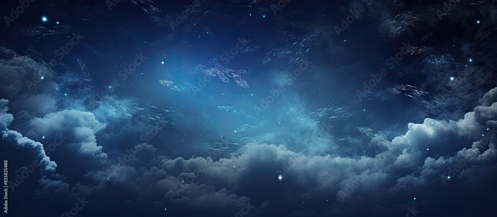 Starry night sky with the Milky Way galaxy as a background creates a captivating scene with a panoramic view, ideal for a copy space image. Starry night sky with the Milky Way galaxy as a background creates a captivating scene with a panoramic view, ideal for a copy space image.