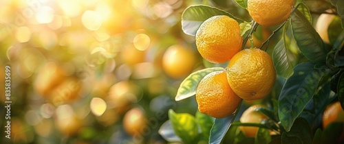 Ripe oranges on a sunny day