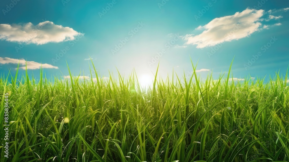 Fototapeta premium Sunlit Serenity: A Vibrant Display of Nature’s Vitality