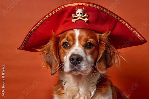 dog wearing pirate hat photo