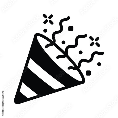 Party popper icon design isolated on white background