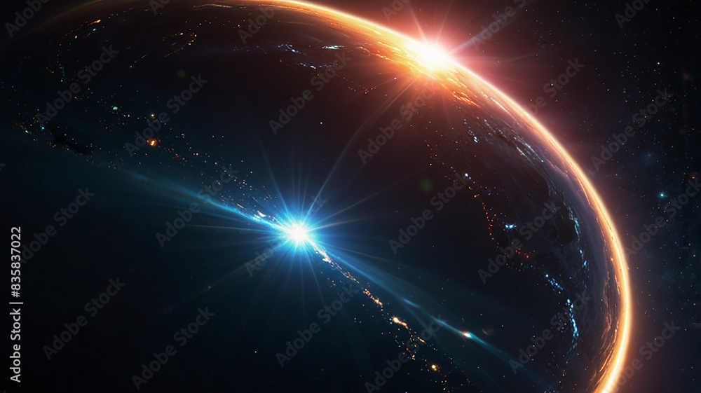 Fototapeta premium space glow star lens flare center