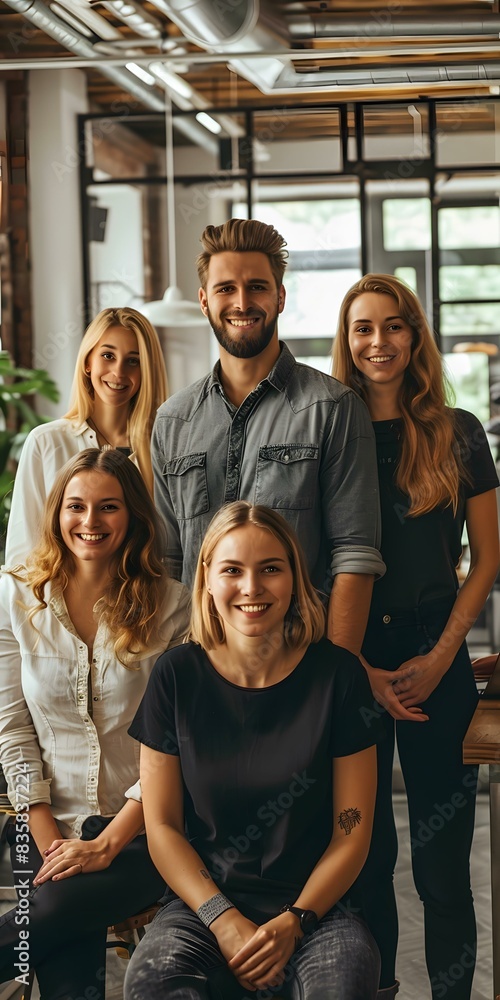 portrait of a group of young professionals smiling portrait of a group of young professionals smiling