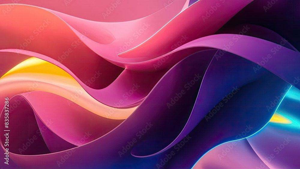 Obraz premium Vibrant Abstract Design with Flowing Shapes in Harmonious Colors