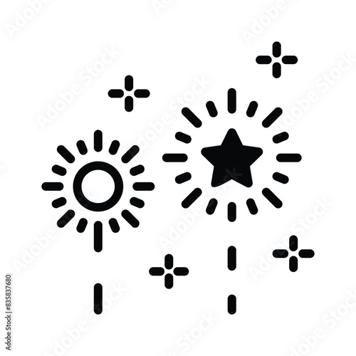 Get this creative and unique icon of fireworks in trendy style