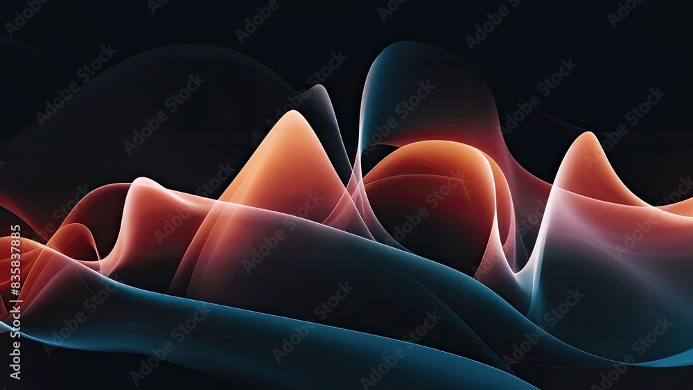 Fototapeta premium Abstract Colorful Wave Design on Dark Background