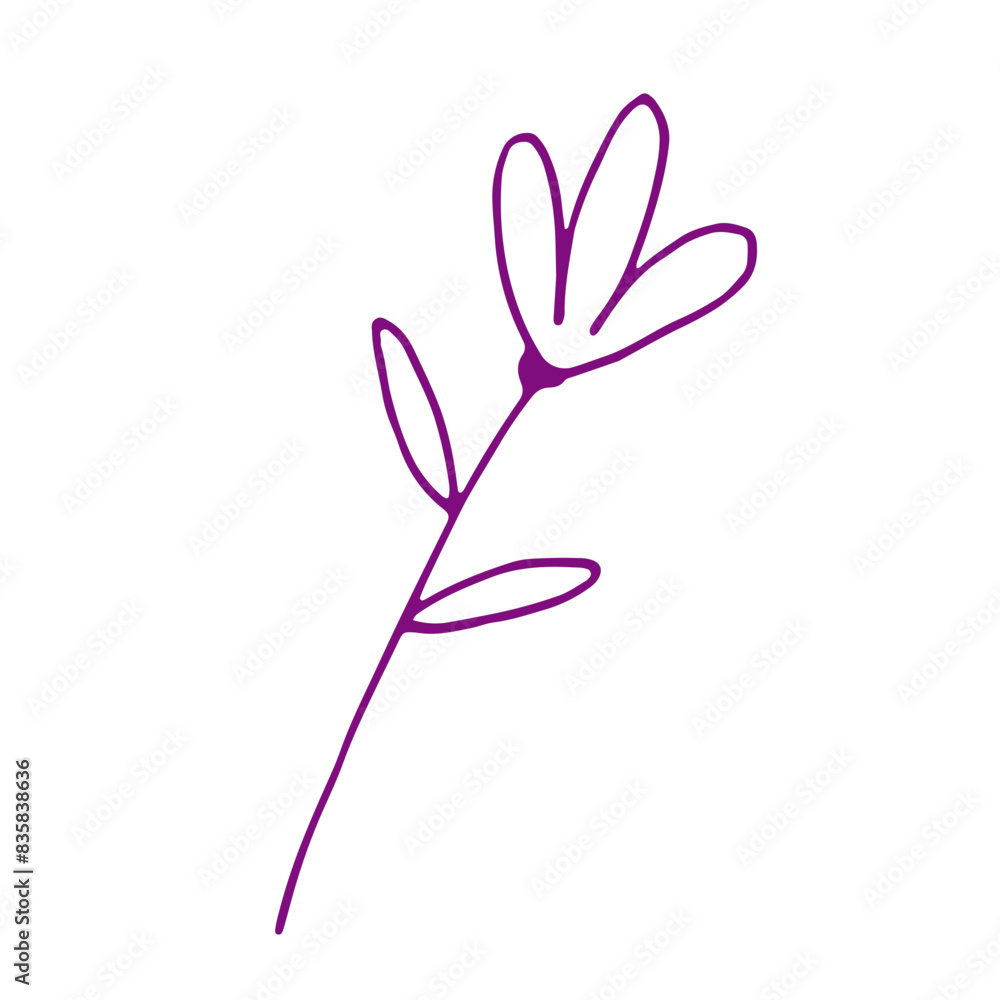 Naklejka premium Abstract Line Art Hand Drawn Doodle 