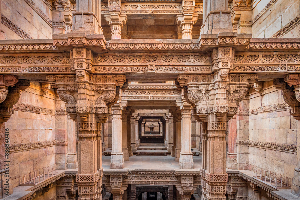 Adalaj Stepwell or Rudabai Stepwell is a stepwell located in the small town of Adalaj, close to Gandhinagar city in the Indian state of Gujarat, India. Adalaj Stepwell or Rudabai Stepwell is a stepwell located in the small town of Adalaj, close to Gandhinagar city in the Indian state of Gujarat, India.