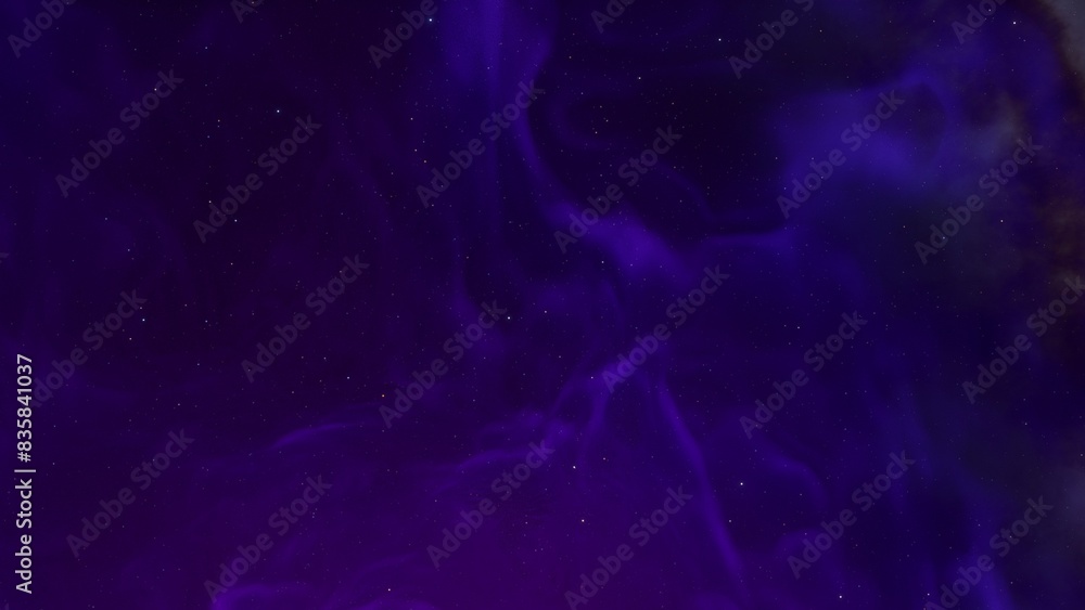 Cosmic background with a blue purple nebula and stars
