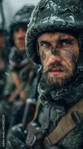 Portrait of a soldier in winter gear