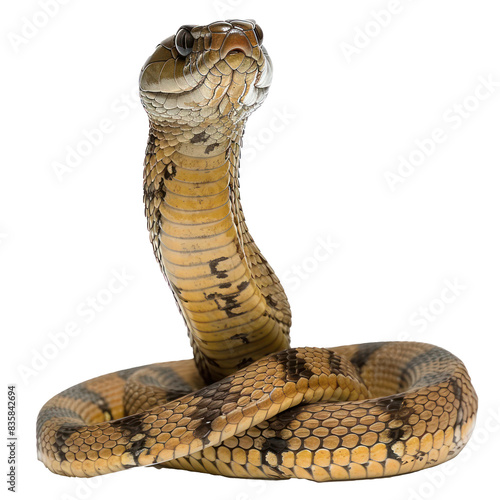 King Cobra full body isolate on transparency background PNG