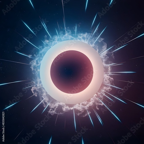 Light reflection in space, 3D rendering photo