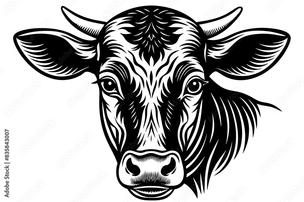 cow face silhouette vector illustration cow face silhouette vector illustration