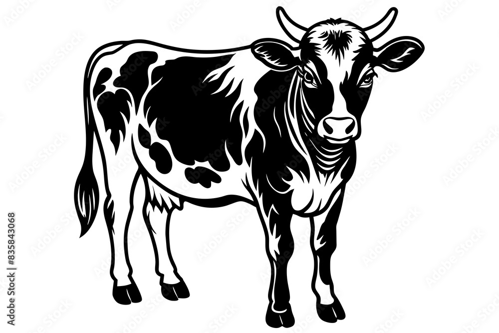 cow face silhouette vector illustration