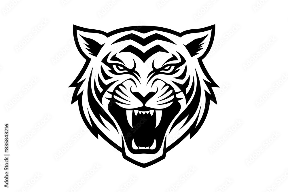 tiger face silhouette vector illustration tiger face silhouette vector illustration