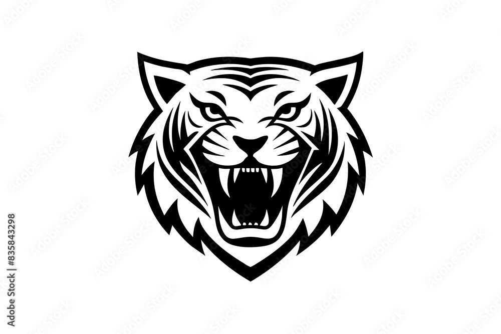tiger face silhouette vector illustration tiger face silhouette vector illustration