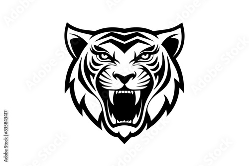 tiger face silhouette vector illustration