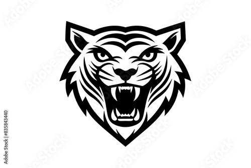 tiger face silhouette vector illustration