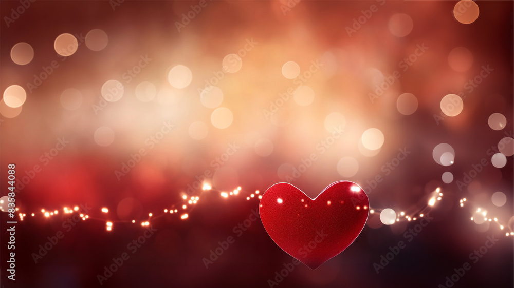 Valentines day background of red confetti in the form of loved hearts with golden bokeh. Template for banner or party invitation with copy space. Generative AI Valentines day background of red confetti in the form of loved hearts with golden bokeh. Template for banner or party invitation with copy space. Generative AI