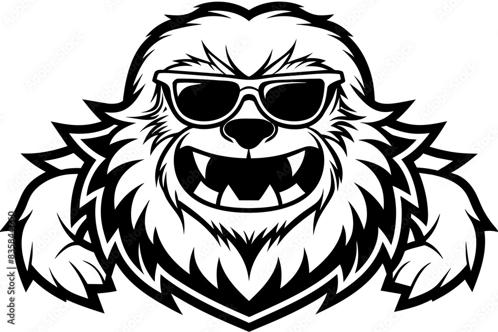 yeti with shades ice mascot logo vector silhouette illustration yeti with shades ice mascot logo vector silhouette illustration