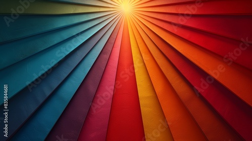 Wallpaper Mural Colorful paper fan design with sunburst effect Torontodigital.ca