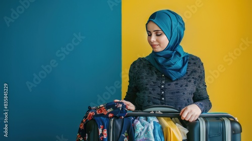 Young beautiful socialite hijab islamic woman in fashion style